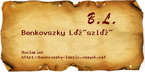 Benkovszky László névjegykártya